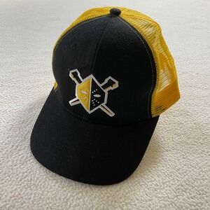 Wheeling Nailers Hockey WV Trucker Hat Black Yellow Embroidered Logo Snapback